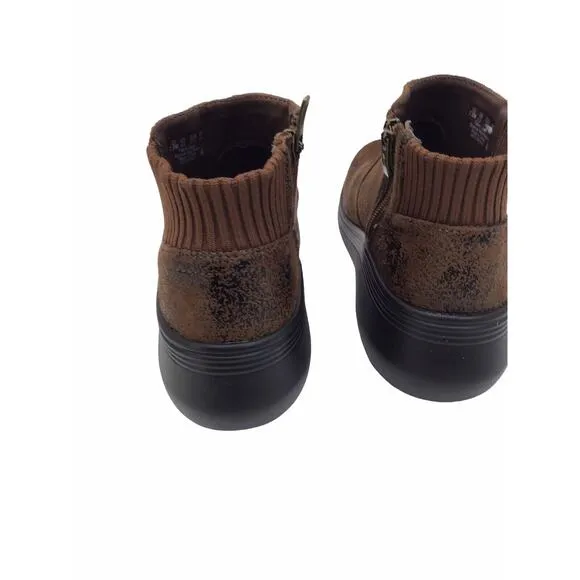 Bzees Weekend Brown Microfiber Ankle Boots Shoes Women’s Size 7.5