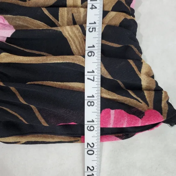 Cache Skirt Set Pink Black Floral 2 Piece Y2K Babydoll Top Asymmetrical Hem NWT