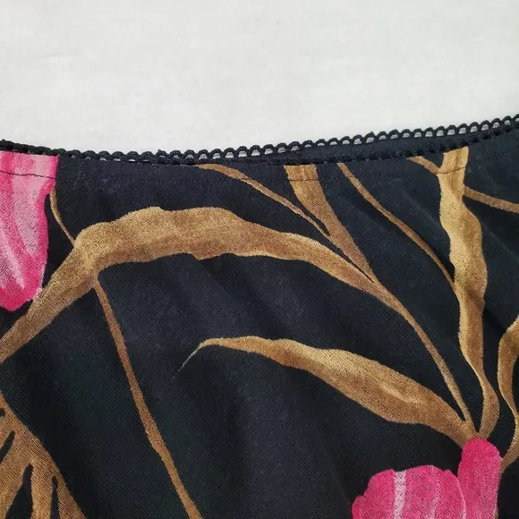 Cache Skirt Set Pink Black Floral 2 Piece Y2K Babydoll Top Asymmetrical Hem NWT