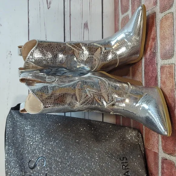 Cape Robbin Metallic Silver Fever Croc Short Cowboy Western Boots Womens 6.5