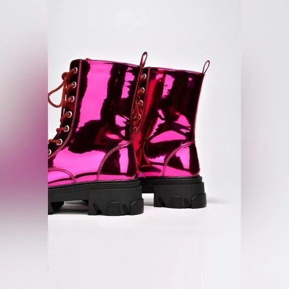 Cape Robbin Nunani Pink Combat Boots