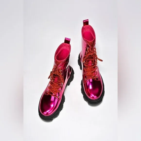 Cape Robbin Nunani Pink Combat Boots