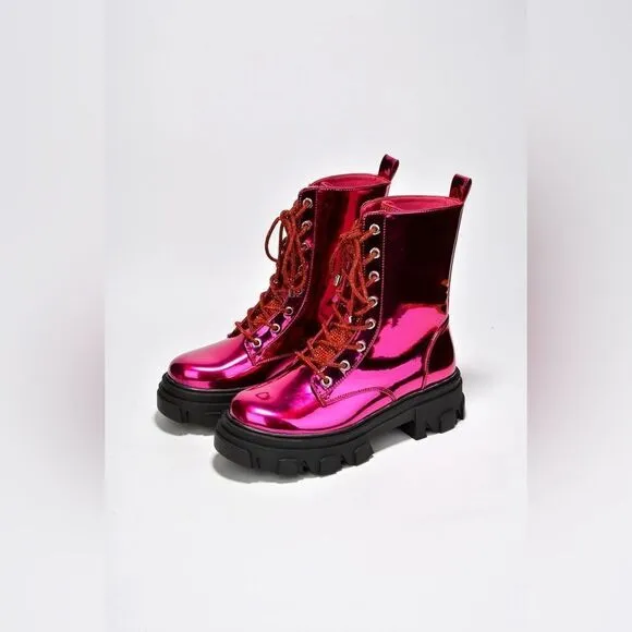 Cape Robbin Nunani Pink Combat Boots