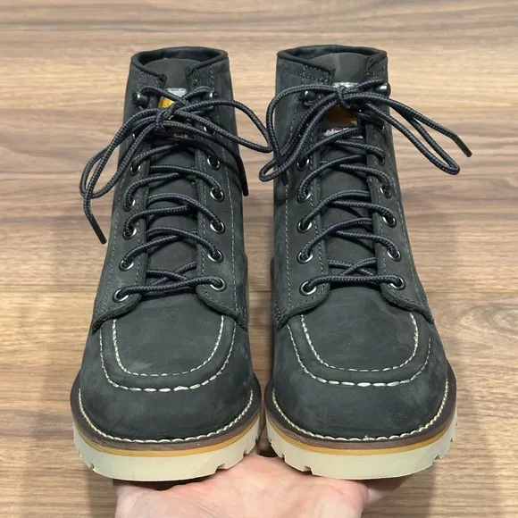 Carhartt 6” Moc Toe Wedge Boot in Dark Gray Size Women’s 6.5
