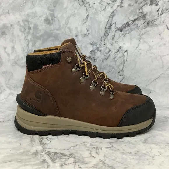 Carhartt Sz 10 Brown Gilmore Waterproof 5 inch Alloy Toe Work Hiker Boots P10-21