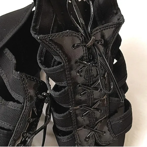 Carlos by Carlos Santana Platform Shoes w Peep Toe D'Orsay Heels Womens 8M Black