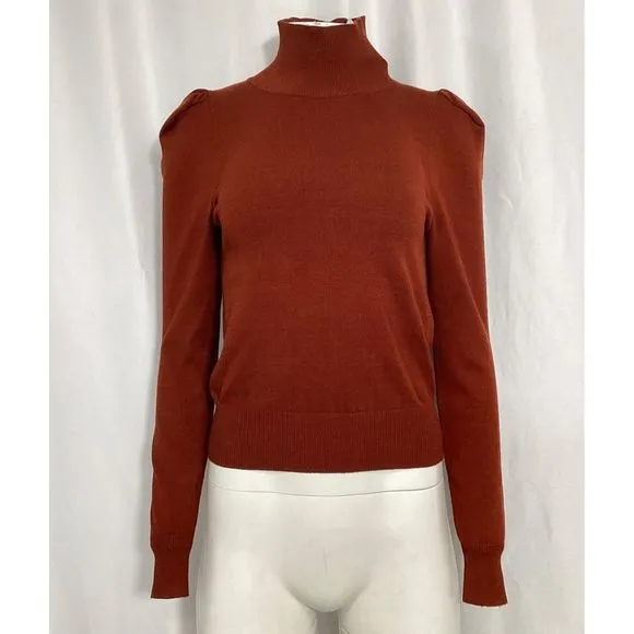 Caroline Constas Ivy Mock Neck Top in Brown Rayon