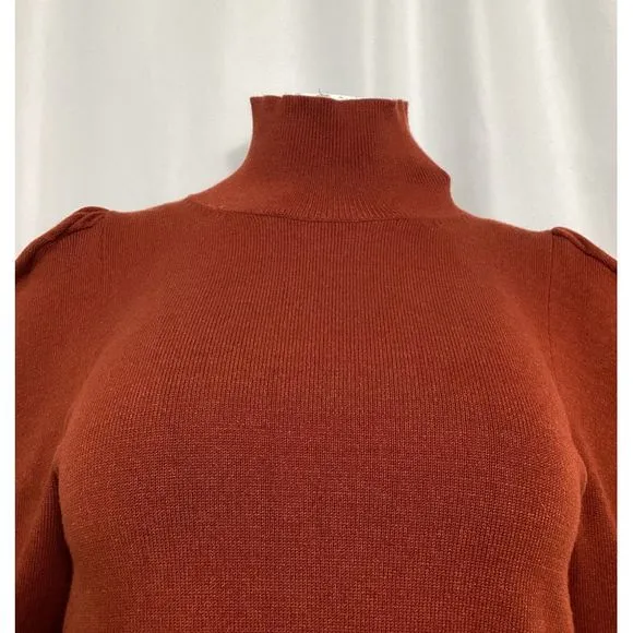 Caroline Constas Ivy Mock Neck Top in Brown Rayon