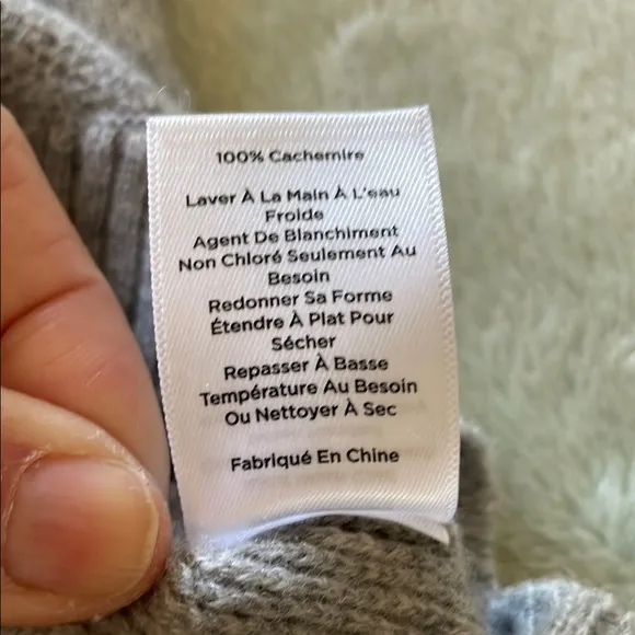 Cashmere Cozy Gray Knit Sweater Talbots