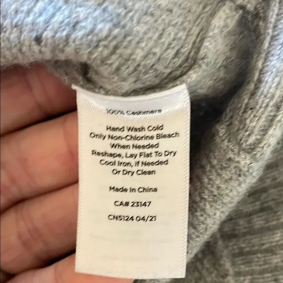Cashmere Cozy Gray Knit Sweater Talbots