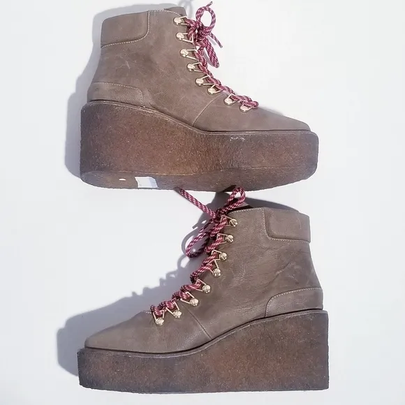 CECELIA NEW YORK Helga Platform Wedge Hiker Boots