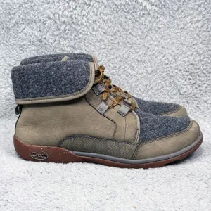 Chaco Barbary Womens Size 9 Foldover Boots Nickel Gray Leather Waterproof