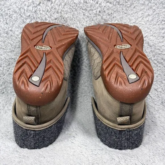 Chaco Barbary Womens Size 9 Foldover Boots Nickel Gray Leather Waterproof