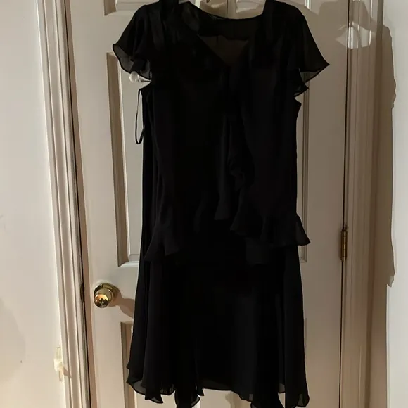 CHAPS size 12 black 2 piece skirt &amp;  button down top with Camisole NWT