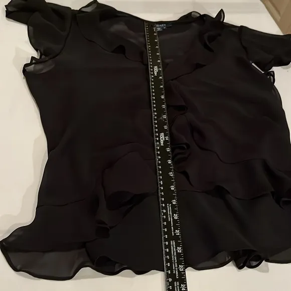 CHAPS size 12 black 2 piece skirt &amp;  button down top with Camisole NWT