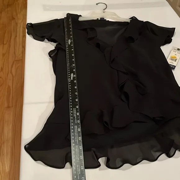 CHAPS size 12 black 2 piece skirt &amp;  button down top with Camisole NWT