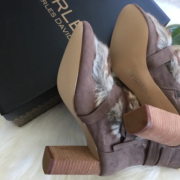 Charles By Charles David Faux Fur Belted Boots