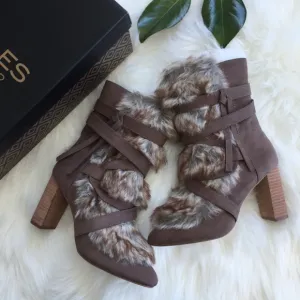Charles By Charles David Faux Fur Belted Boots