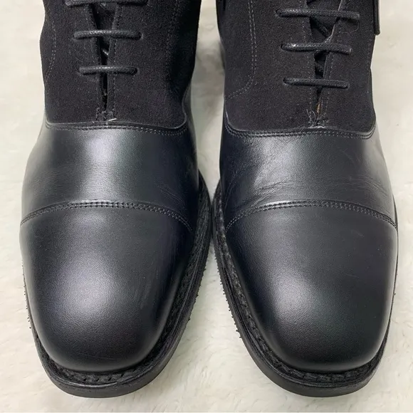 CHEANEY Women's Anna D Balmoral Boot in Black Calf Leather Black Suede Size 5 UK