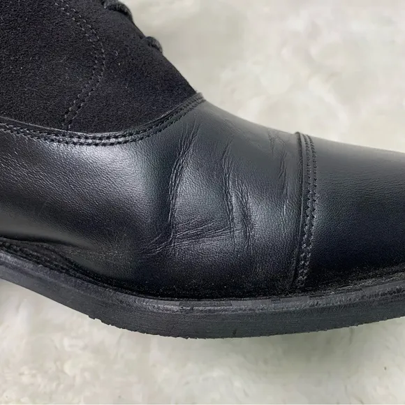 CHEANEY Women's Anna D Balmoral Boot in Black Calf Leather Black Suede Size 5 UK