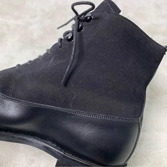 CHEANEY Women's Anna D Balmoral Boot in Black Calf Leather Black Suede Size 5 UK