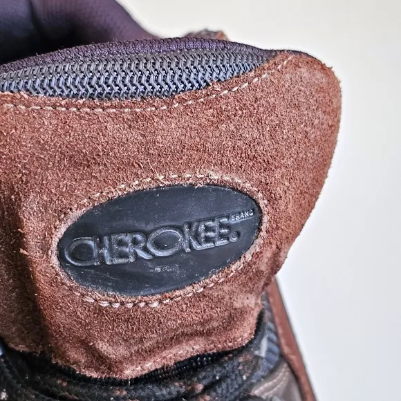 Cherokee Men’s Brown Genuine Leather Trail Hiking Ankle Top Round Toe Boots 12