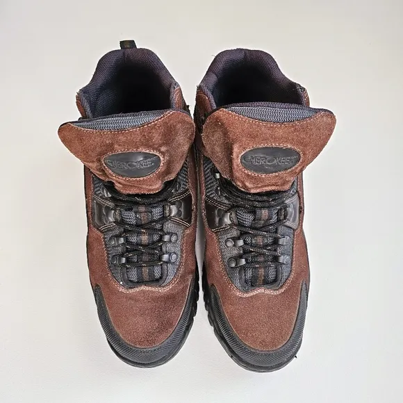 Cherokee Men’s Brown Genuine Leather Trail Hiking Ankle Top Round Toe Boots 12