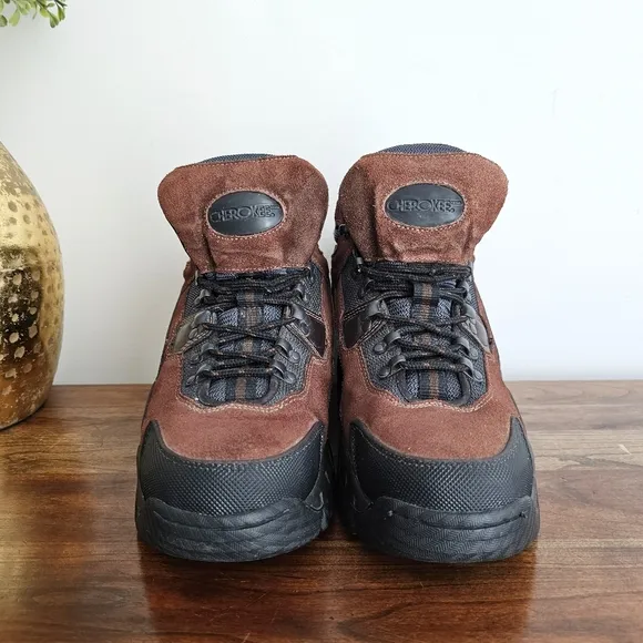 Cherokee Men’s Brown Genuine Leather Trail Hiking Ankle Top Round Toe Boots 12