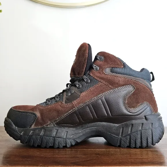 Cherokee Men’s Brown Genuine Leather Trail Hiking Ankle Top Round Toe Boots 12