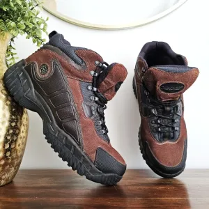 Cherokee Men’s Brown Genuine Leather Trail Hiking Ankle Top Round Toe Boots 12