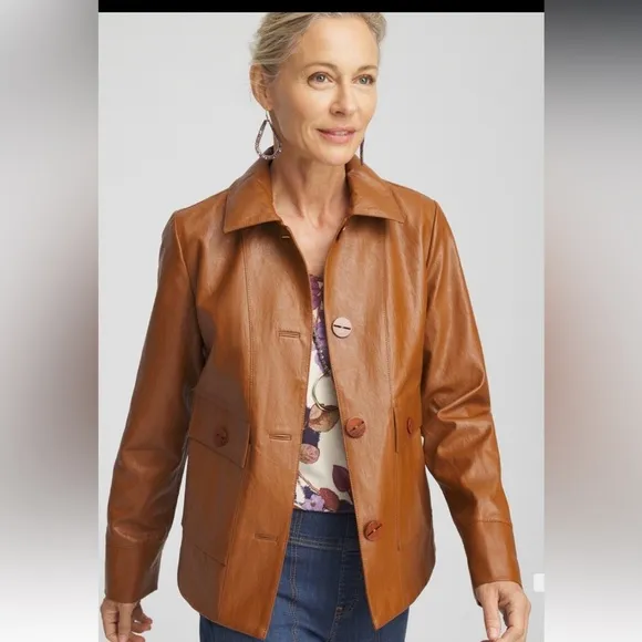 Chico’s Faux Leather Jacket - NWT