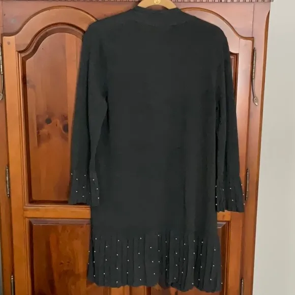 Chico’s Faux Pleat Pearl Embellished Cardigan