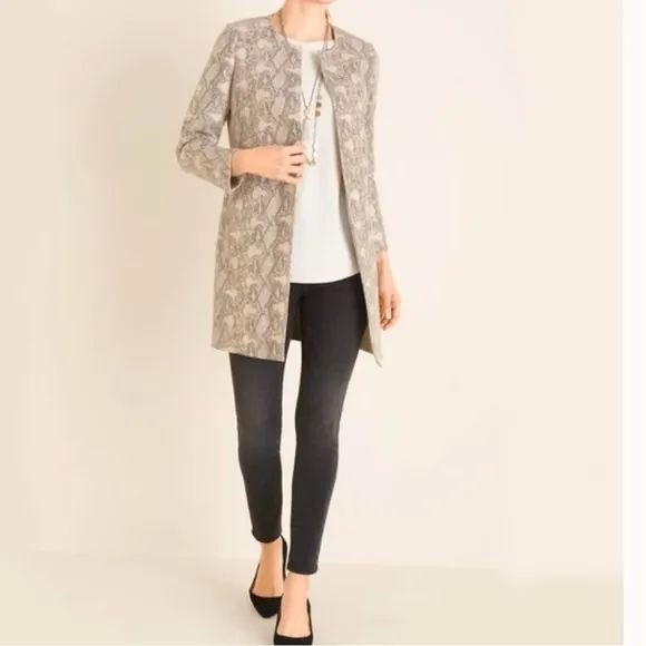 CHICO’S Faux-Suede Snake-Print Topper