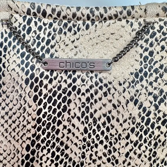 CHICO’S Faux-Suede Snake-Print Topper
