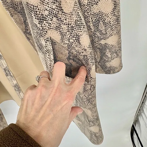CHICO’S Faux-Suede Snake-Print Topper