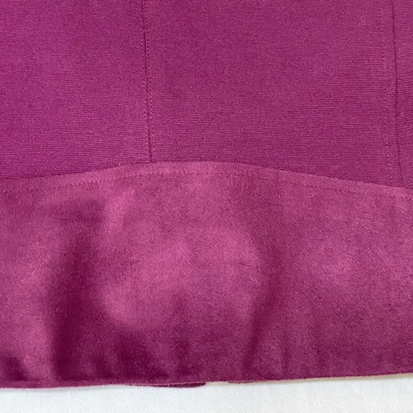 CHICOS PURPLE FAUX LEATHER BOMBER JACKET SZ 12 EUC