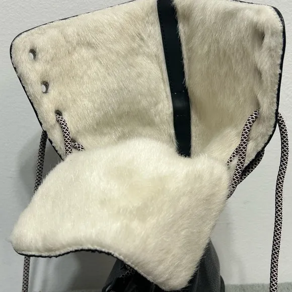 Circus by Sam Edelman Liam Faux Leather Faux Fur Lined Boots Womens Size 7 Black