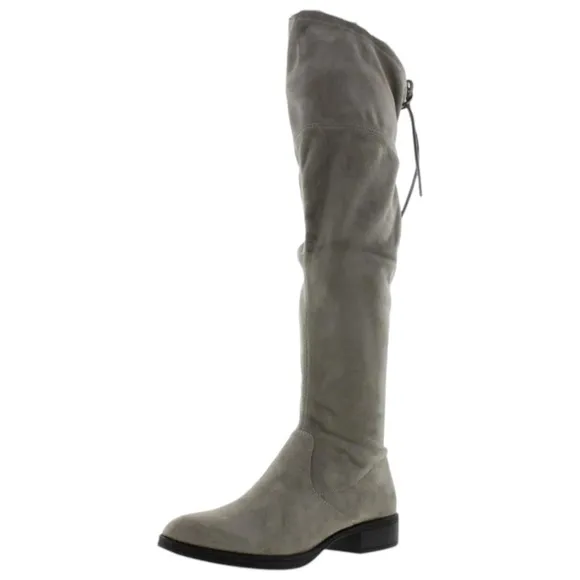 CIRCUS BY SAM EDELMAN size 7.5 PEYTON FAUX SUEDE KNEE-HIGH RIDING BOOTS Grey