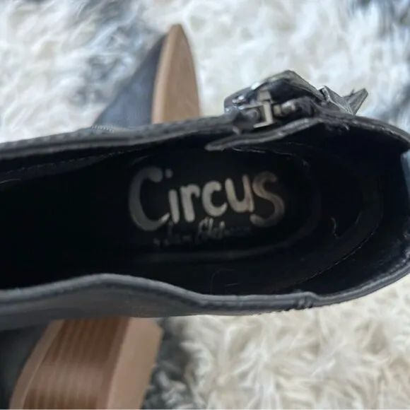 Circus Sam Edelman Heidi Booties. Almond toe, back pull tab.