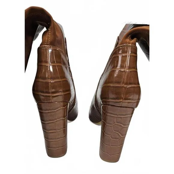 Circus Sam Edelman Women's Brown Crocodile Like Knee-High High Heel Boots Sz 10