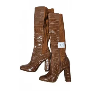 Circus Sam Edelman Women's Brown Crocodile Like Knee-High High Heel Boots Sz 10