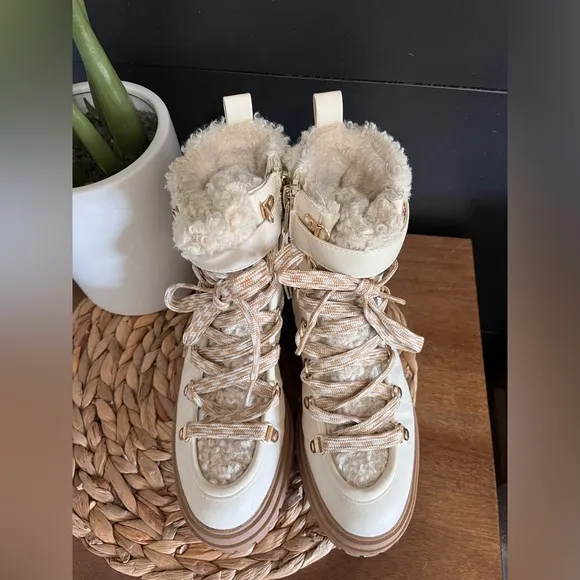 CIRCUS Sam Edelman Women’s Gretchen Shearling Hiking Lace Up Boots Sz 7 EUC