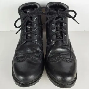 Clarks Ankle Boots Men's Size 9.5M Black Leather Brogue Batcombe Lord Lace Up