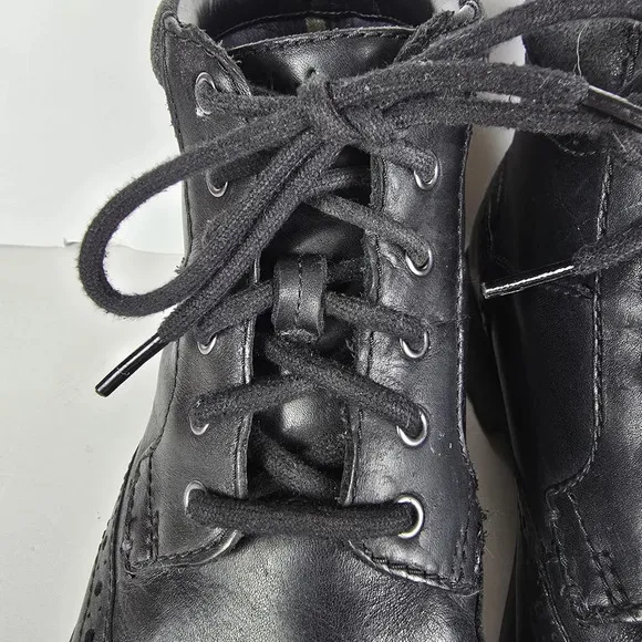 Clarks Ankle Boots Men's Size 9.5M Black Leather Brogue Batcombe Lord Lace Up