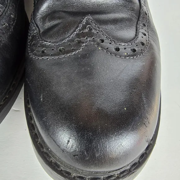 Clarks Ankle Boots Men's Size 9.5M Black Leather Brogue Batcombe Lord Lace Up
