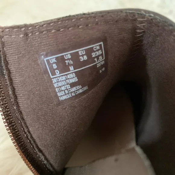 Clarks Dark Taupe Leather Ankle Boots