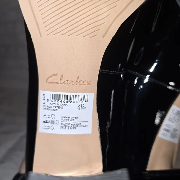 Clarks Elegant Black Women's  Patten Learher Heels Size 8 1/2