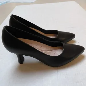 Clarks Kataleyna Shoes Womens 9.5 M Heels Black Leather Pumps Comfort Classic