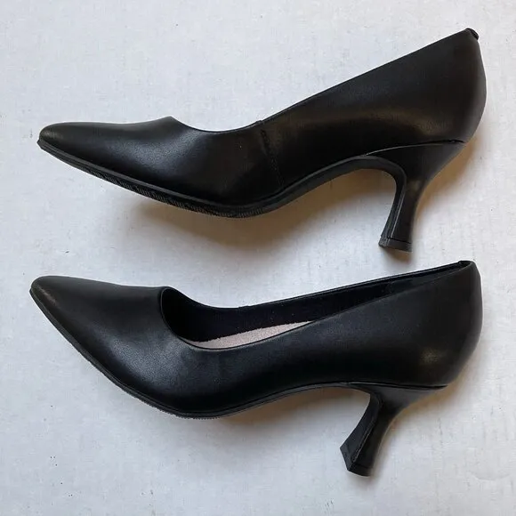 Clarks Kataleyna Shoes Womens 9.5 M Heels Black Leather Pumps Comfort Classic