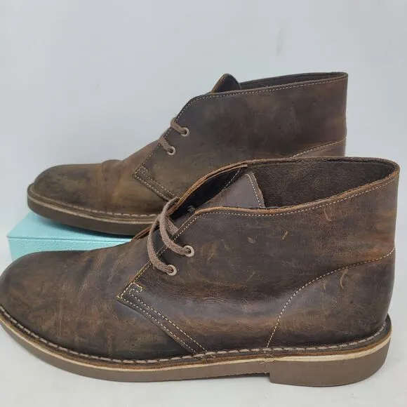 Clarks Mens Brown Leather Chukka Bushacre Desert Boots Shoes 15522 11.5 GQ 99%